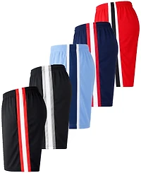 Galaxy By Harvic Jump Start Men's Moisture Wicking Performance Mesh Shorts With Pockets -5 Pack