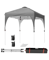 Gouun 6.6 x 6.6 ft Pop Up Canopy Tent with Three Height Settings Roller Bag and Weight Bags