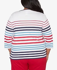 Alfred Dunner Plus Lady Liberty Stars And Stripes Americana Top
