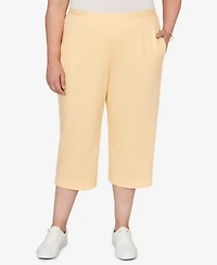 Alfred Dunner Plus Classic Everyday French Terry Flat Front Capri Pants
