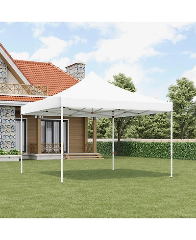 Homfan 10x10 Ft Heavy-Duty Pop-Up Canopy Tent with Roller Bag, 1-Minute Setup Upf 50+ Waterproof Outdoor Sun Shade for Beach, Market and Patio