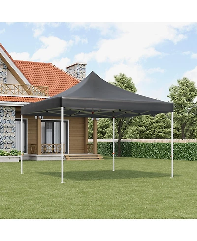 Homfan 10x10 Ft Heavy-Duty Pop-Up Canopy Tent with Roller Bag, 1-Minute Setup Upf 50+ Waterproof Outdoor Sun Shade for Beach, Market and Patio