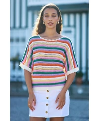 Yumi Women's Batwing Crochet Top