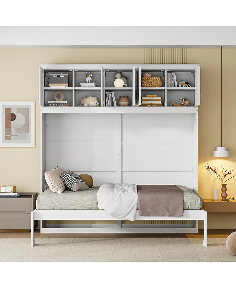 Streamdale Furniture Murphy Bed Wall Bed with Top Cabinets