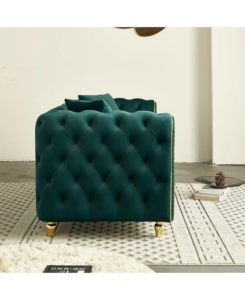 Streamdale Furniture 86" Luxury Modern Tufted Sofa with Toss Pillows