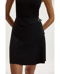 Karen Millen Women's Buckle Pleated Mini Skirt