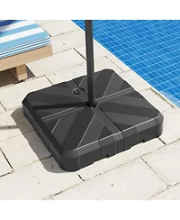 Gouun Weighted Offset Umbrella Base with Fillable Hdpe Tank Cross Bracket and Cut-Out Handles