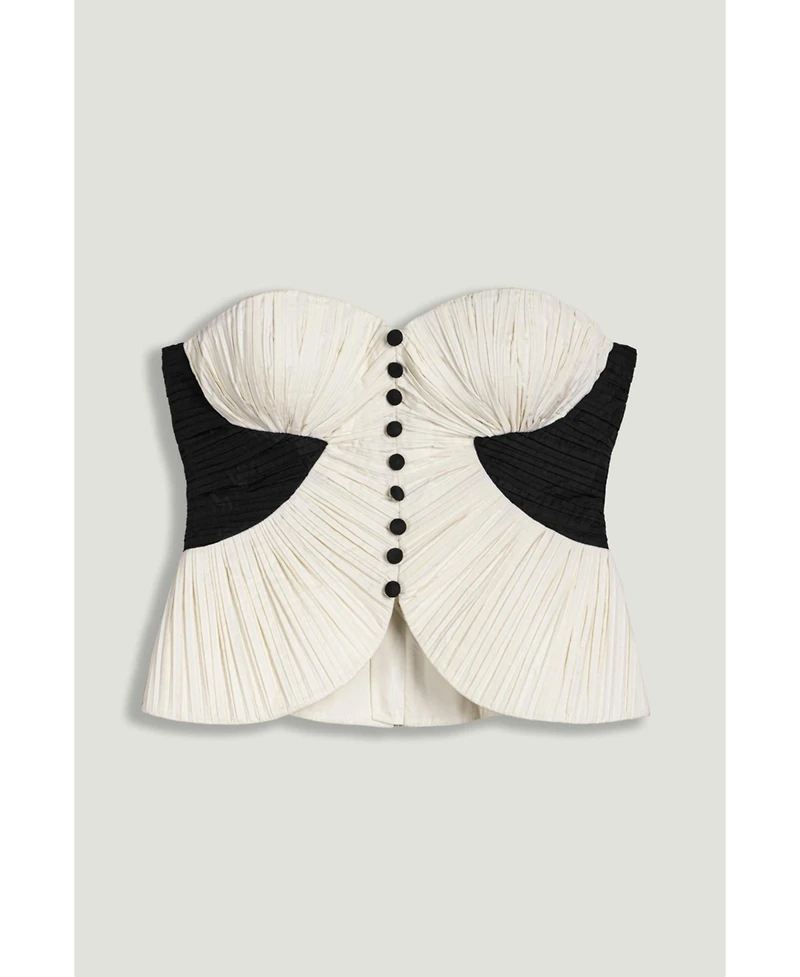 Nocturne Women's Structured Strapless Contrast Bustier Top