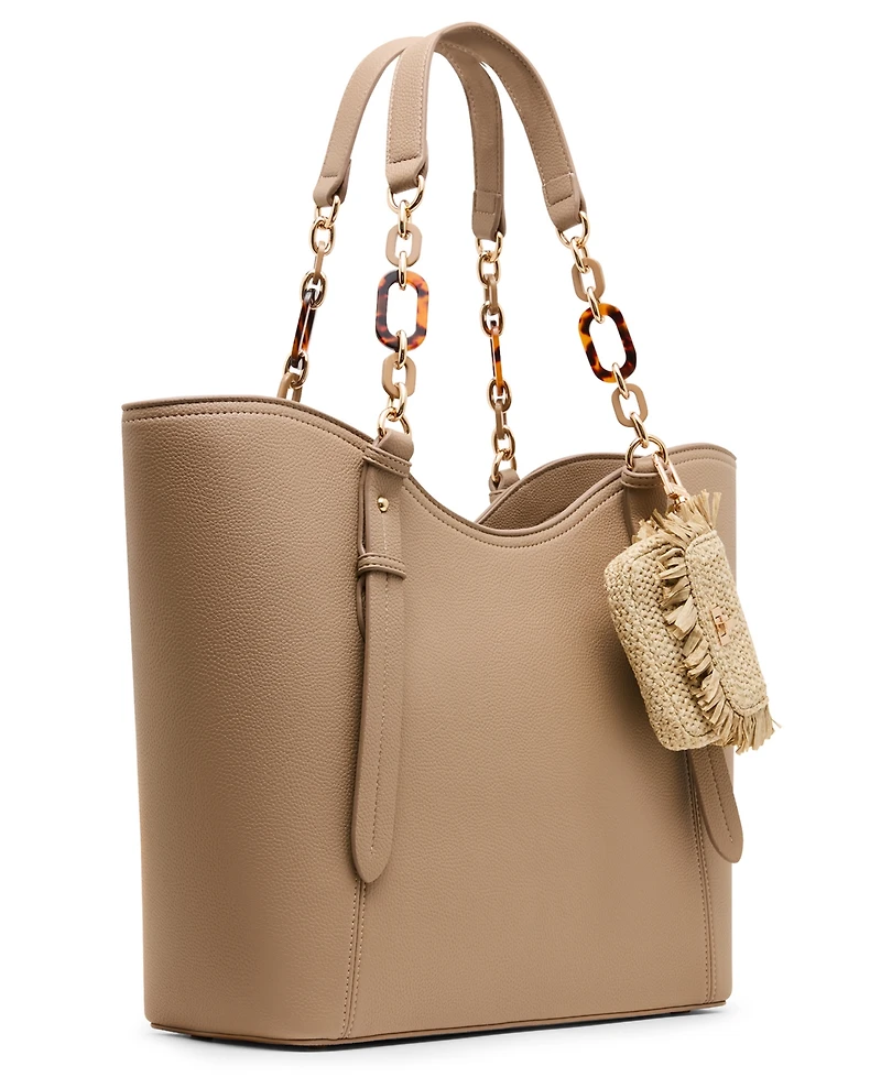 Anne Klein Medium Tortoise Chain Tote Handbag