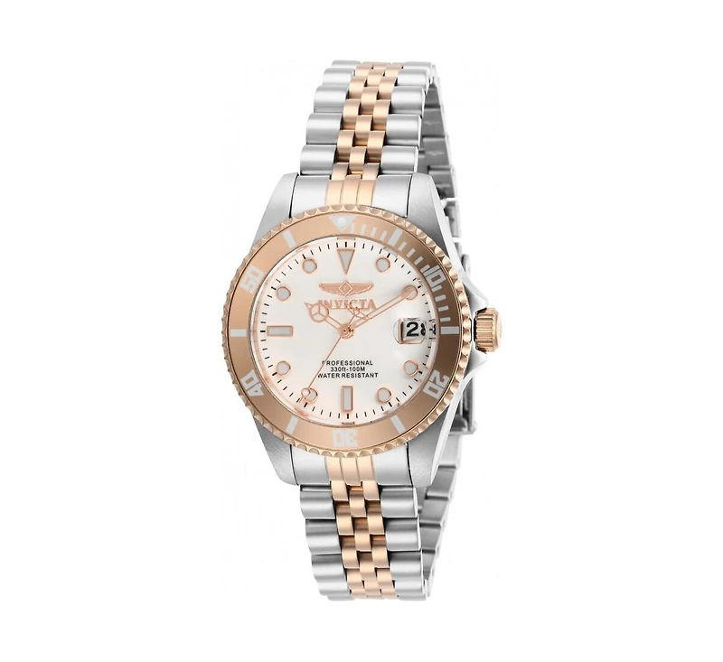 Invicta Women's 29193 Pro Diver Quartz 3 Hand White Dial Watch