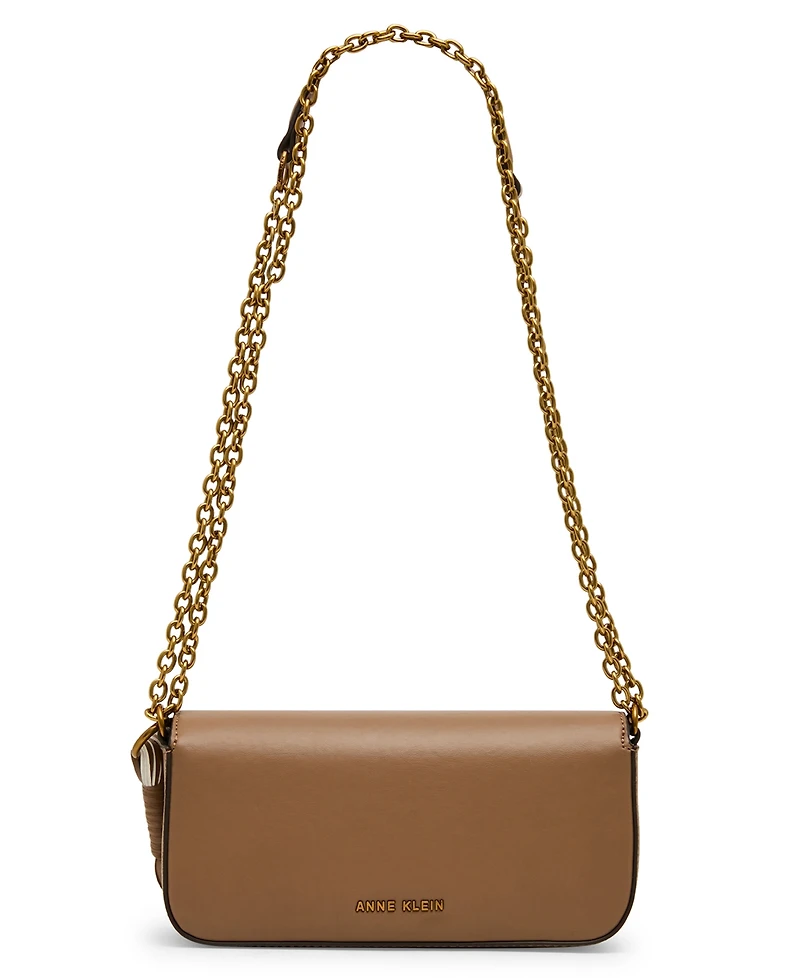 Anne Klein Small Horse Bit Flap Shoulder Handbag