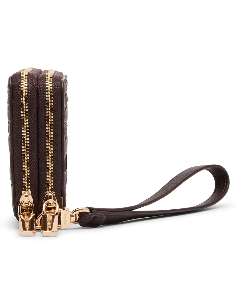 Anne Klein Embossed Double Zip Mini Around Wallet