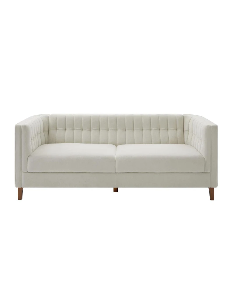 Streamdale Furniture 76" 3-Seater Sofa with Curved Armrests and Channel Tufting
