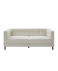 Streamdale Furniture 76" 3-Seater Sofa with Curved Armrests and Channel Tufting