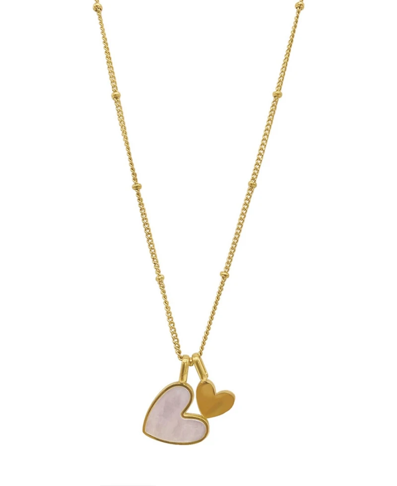 Adornia Pearl Gold 2-Piece Heart Set