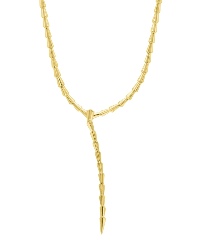 Adornia Gold 3-Piece Lariat, Herringbone Chain and Heart Pendant Necklace Set