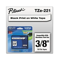 Brother P-Touch TZE221 0.35 in. x 26.2 ft. TZe Standard Adhesive Laminated Labeling Tape