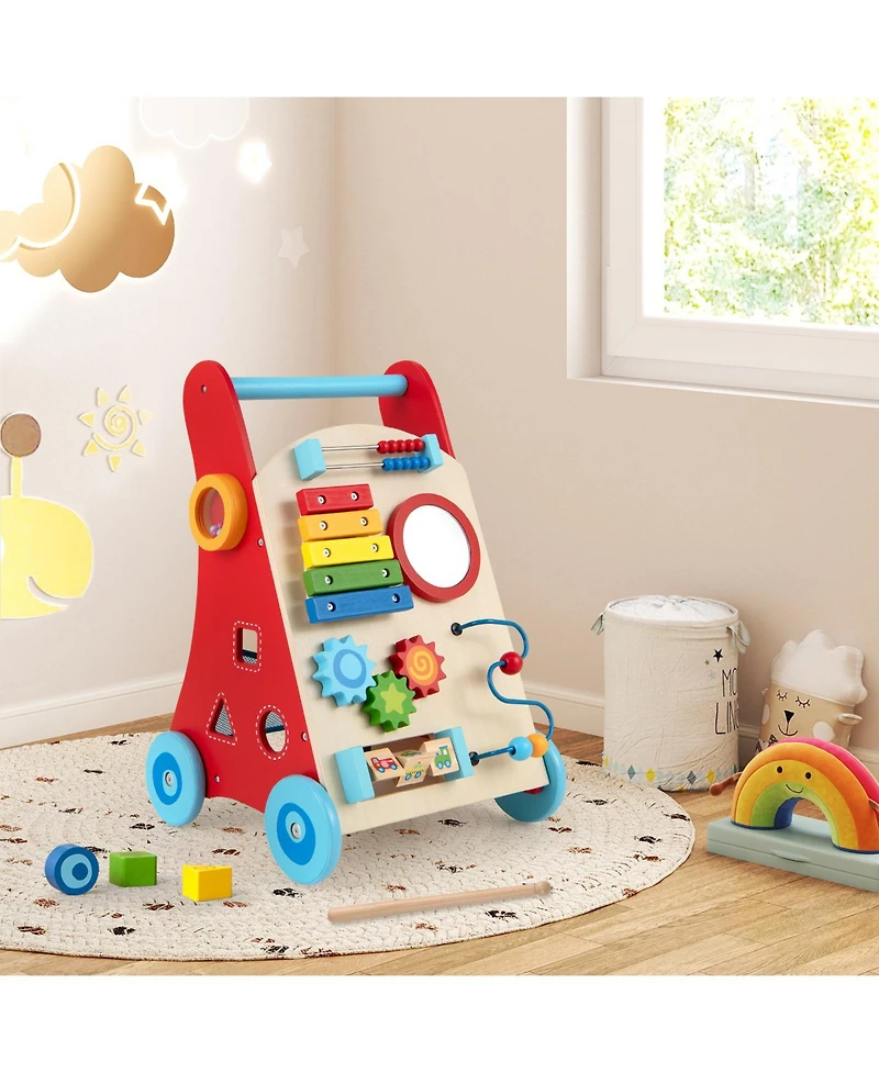 Slickblue Baby Walking Toy with Handle and Wheels for Boys and Girls