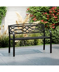 Slickblue Garden Bench with Curved Armrests and Backrest
