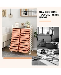 Gouun 20-Drawer Rolling Storage Cart with Removable Drawers and Locking Wheels
