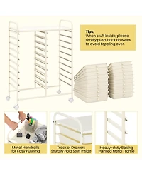 Sugift Twenty Drawer Rolling Storage Cart Studio Organizer Unit