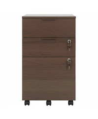 Sugift Three Drawer Rolling File Cabinet with Lock for Home Office