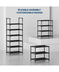 Homfan 10 Tier Metal Shoe Rack with Adjustable Fabric Shelves