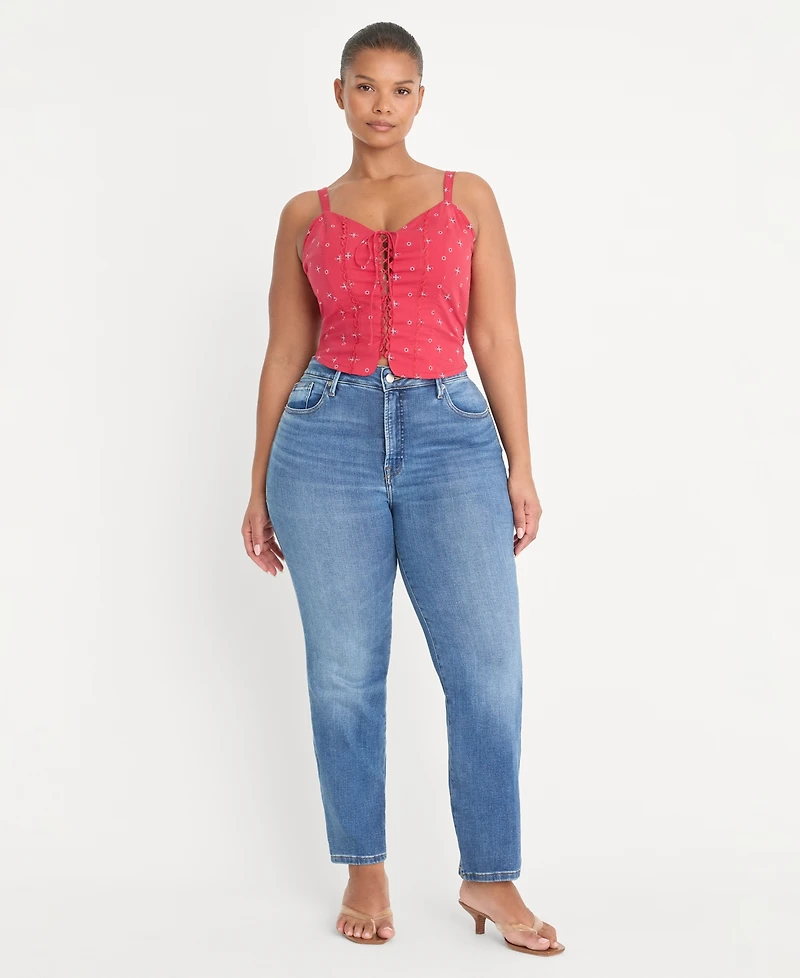 Good American Women's Mid-Rise Ankle-Length Jeans