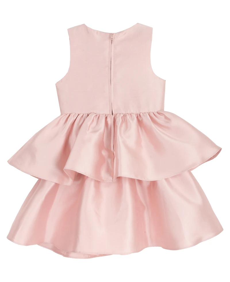 Rare Editions Little Girls' 2T-6X Mikado 2-Tier Dress with Rosette at Waist