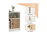 sumyeg 2 Pieces 25" Tall Nightstands with Door and 2 Open Shelves