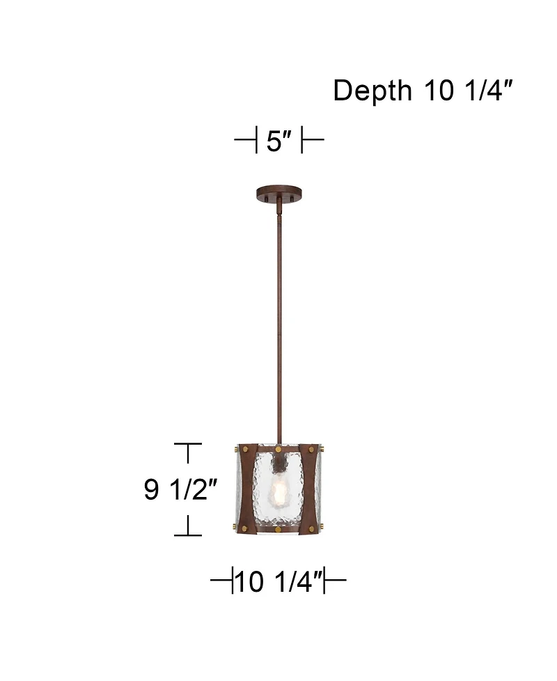 Franklin Iron Works Fable Wide and Antique Brass Mini Pendant Light