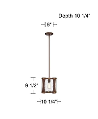 Franklin Iron Works Fable Wide and Antique Brass Mini Pendant Light