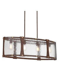 Franklin Iron Works Fable Wide Rust and Antique Brass 4-Light Chandelier