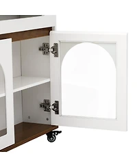 Streamdale Furniture Extendable Dining Table, Kitchen Island with Storage