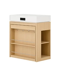 Streamdale Furniture Extendable Dining Table/Island with Storage and Power