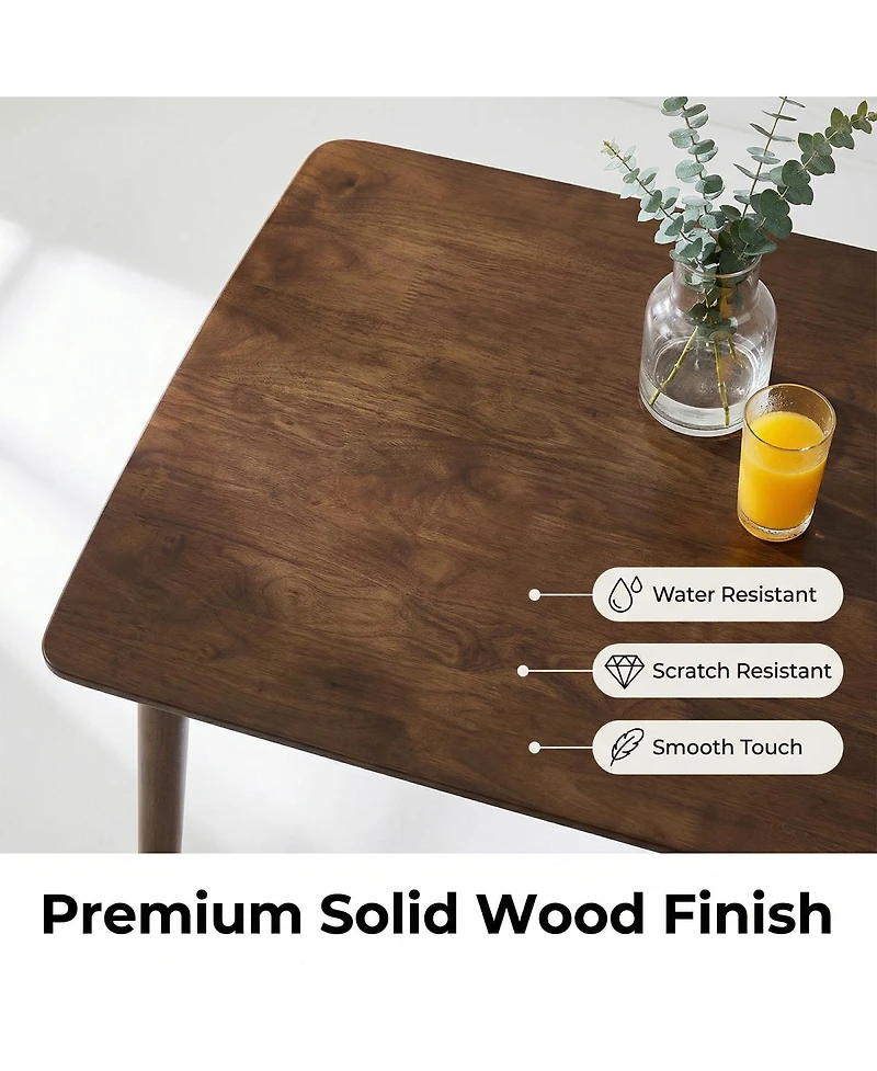 Streamdale Furniture 47 Inch Solid Wood Rectangular Mid-Century Dining Table