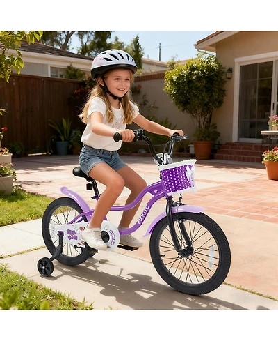 Slickblue Bicycle with Training Wheels, Easy Learning Kids Bike