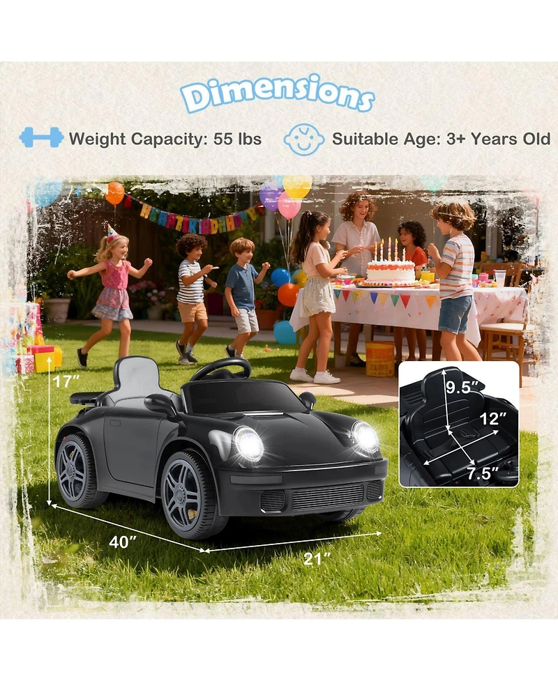 Slickblue Ride-On Car for Kids, Licensed with Remote Control and Music
