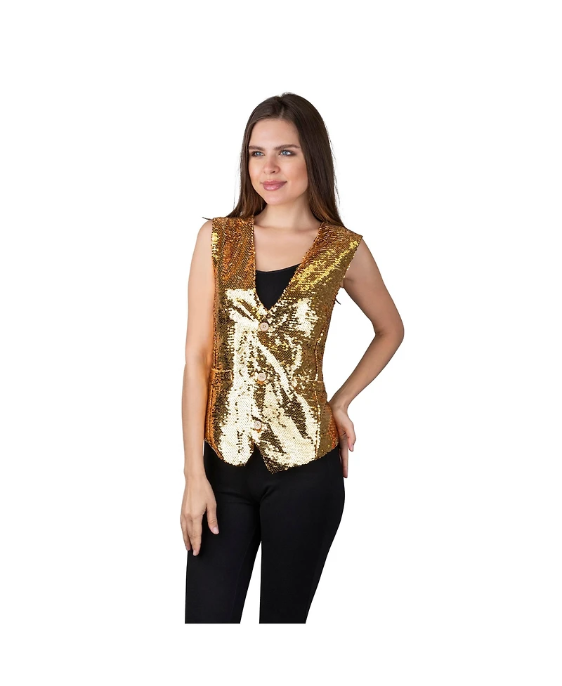Dress Up America Sequin Vest with Bowtie