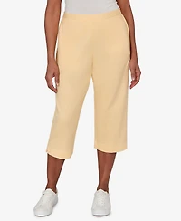 Alfred Dunner Women's Classic Everyday French Terry Flat Front Capri Pants