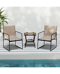 Sugift Outdoor Dining Chairs Set of 4 Patio Furniture Chair with Breathable Seat and Backrest