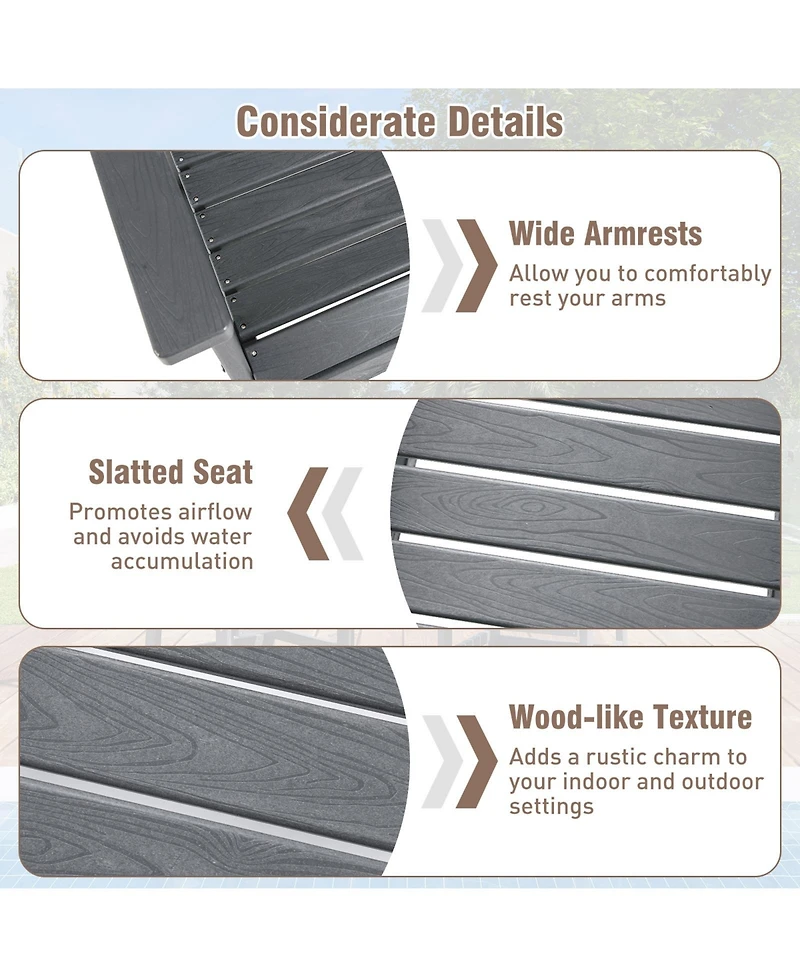 Sugift Set of 2 Patio Dining Chairs with Wide Armrests