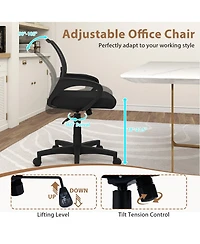 Sugift Mid-Back Mesh Office Chair Ergonomic Computer Chair with Lumbar Support
