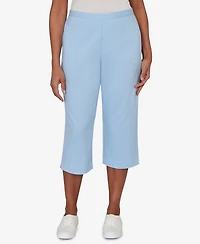 Alfred Dunner Women's Classic Everyday French Terry Flat Front Capri Pants