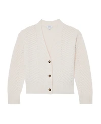 Reiss Women's Lottie Wool-Cashmere Chevron-Stitch Cardigan