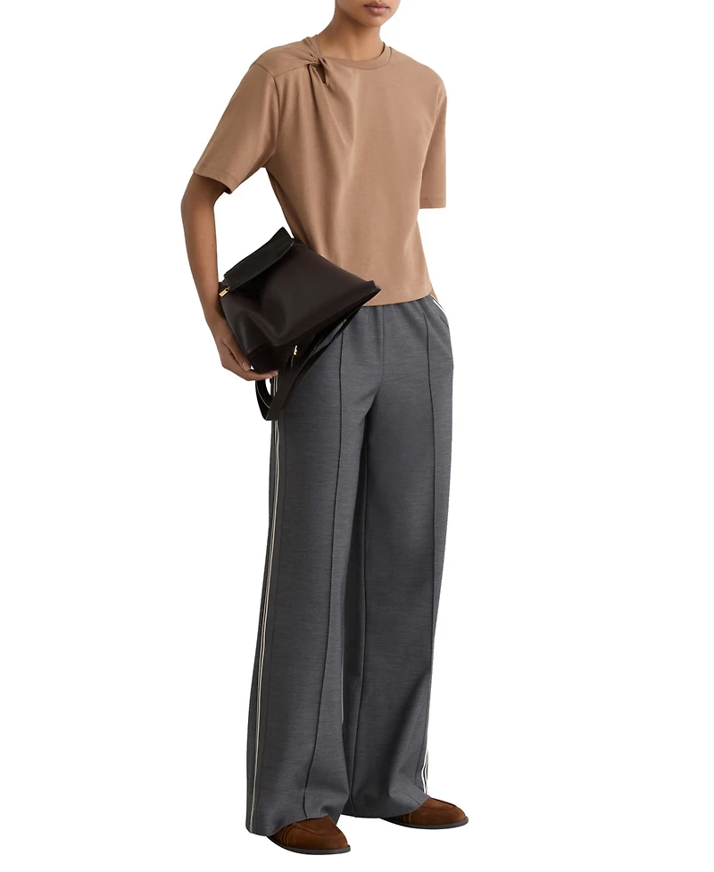 Reiss Women's Esme Cotton Twist-Detail Boxy T-Shirt