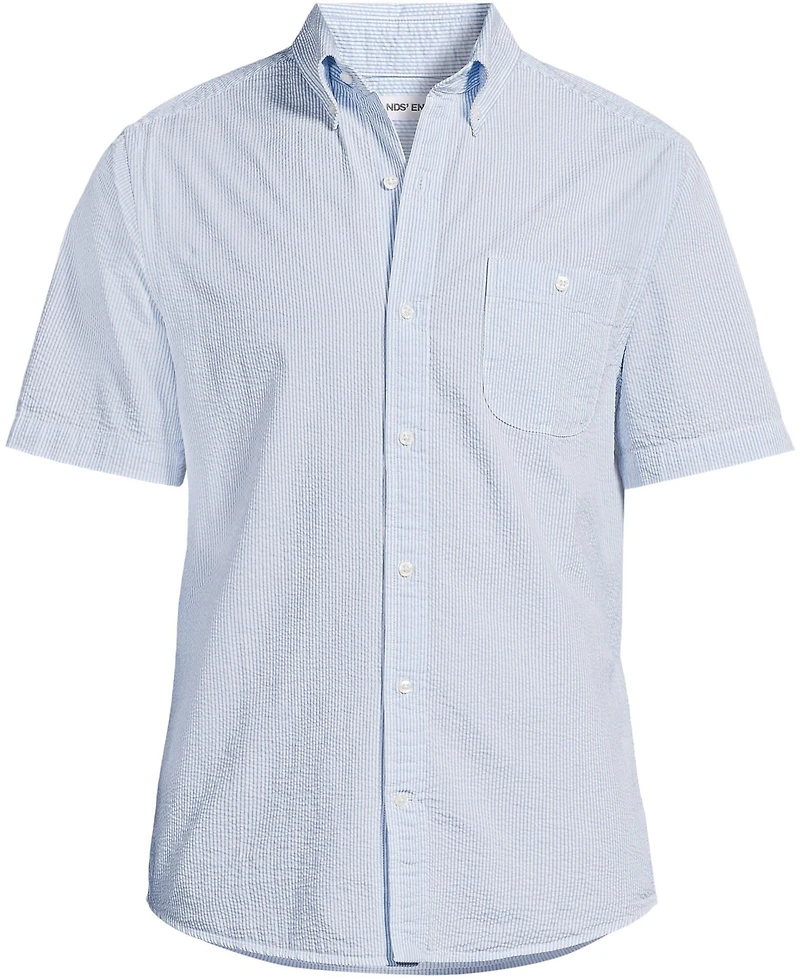 Lands' End Big & Tall Short Sleeve Seersucker Shirt