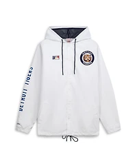 Mitchell Ness Men's White Detroit Tigers Big Tall Full-Snap Hooded Jacket