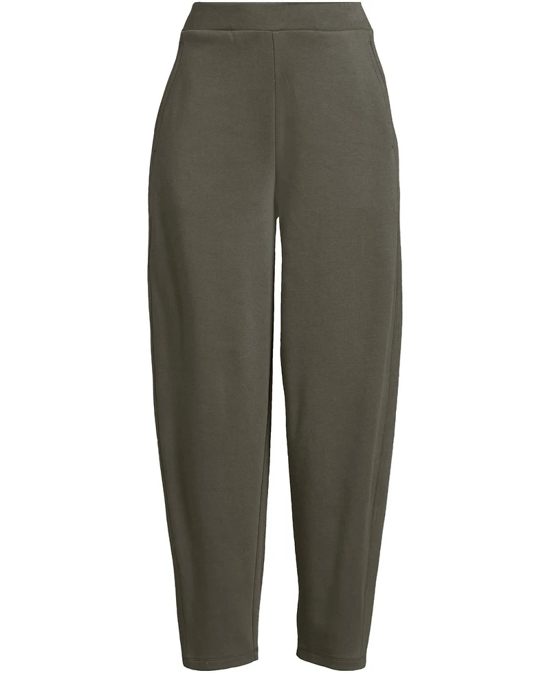 Lands' End Women's Sport Knit High Rise Barrel Ankle Pants