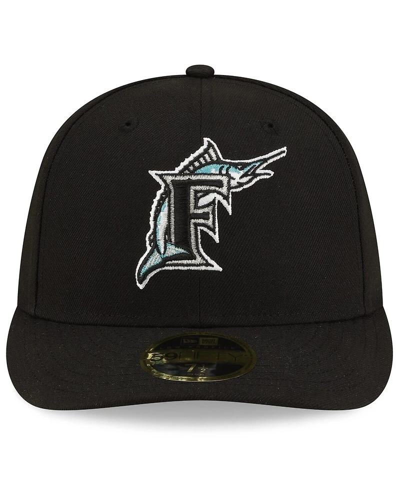 New Era Men's Black Florida Marlins On-Field Authentic Collection Low Profile 59FIFTY Fitted Hat